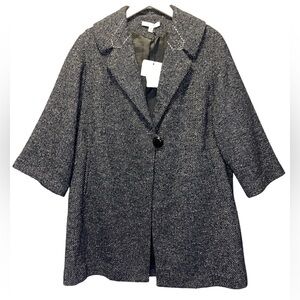 CAbi wool blend tweed gray peacoat medium NWT